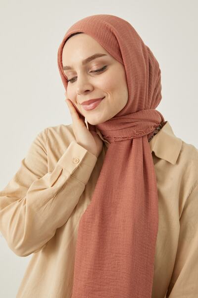 Yefrastore Kadın Tesettür Bürümcük Şal Gülpembe