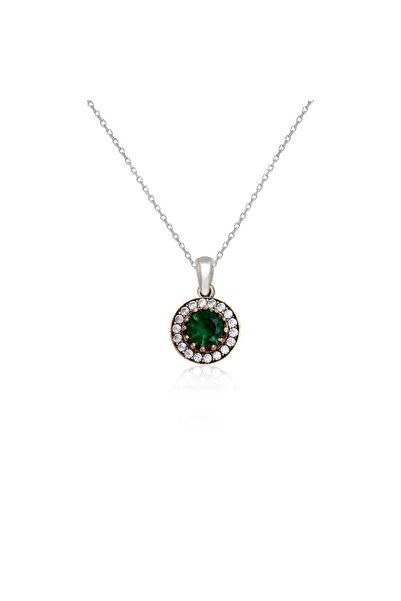 Silveranka 925 Ayar Gümüş Otantik Yuvarlak Taş Kolye