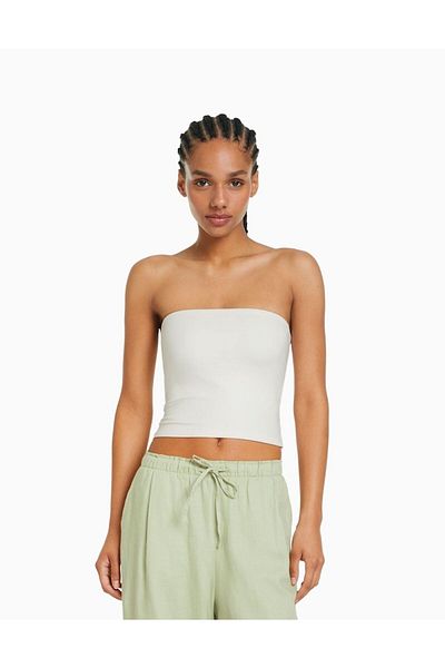 Laluvia Strapless Crop Blouse