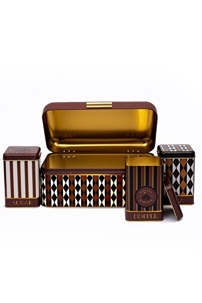 EVLE Erb08t8 Hinged Bread Box Set of 4, Circus