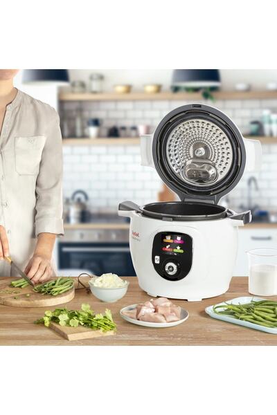 TEFAL Cook4me Akıllı Çoklu Pişirici, Multicooker, Yüksek Basınçlı Pişirici, 150 Tarif, Cy851130