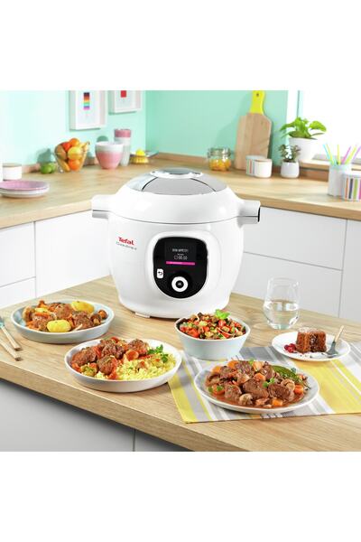 TEFAL Cook4me Akıllı Çoklu Pişirici, Multicooker, Yüksek Basınçlı Pişirici, 150 Tarif, Cy851130