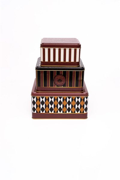 EVLE Circus Patterned Metal Storage Container, Organizer Box, Makeup Organizer Erb13t8