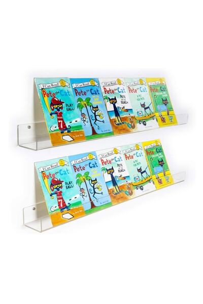 TUVA REKLAM Renk Seçenekli Pleksi Duvar Rafı ( 2'li Paket / 50 cm x 10 cm )