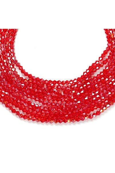 yfhobi 1 DİZİ (40 cm- 90-95 Adet)- 4 mm PİRAMİT KRİSTAL CAM BONCUK, ŞEFFAF JA...