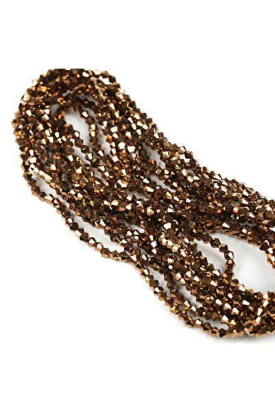 yfhobi 1 DİZİ (40 cm- 90-95 Adet)- 4 mm PİRAMİT KRİSTAL CAM BONCUK, KAPLAMA J...