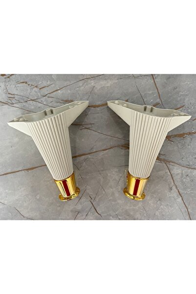 OnurEvimde Çizgili Aytaşı Gold Renk Plastik Ayak 15 cm Baza Koltuk Sehpa Dola...