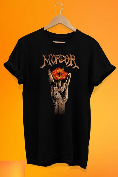 remonz Μπλουζάκι με στάμπα Mordor Rocks από 100% βαμβάκι Oversize σε μέγεθος