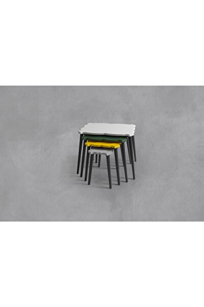 Veys Sehpa LALE 4 LÜ AHŞAP AYAK ZİGON SEHPA