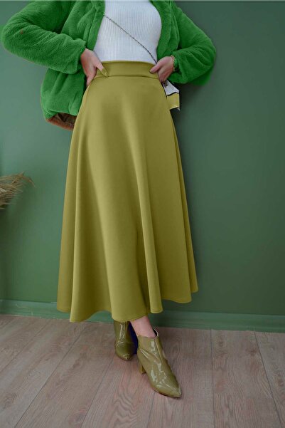 CNG MODA Scuba Flared Skirt with Back Zipper