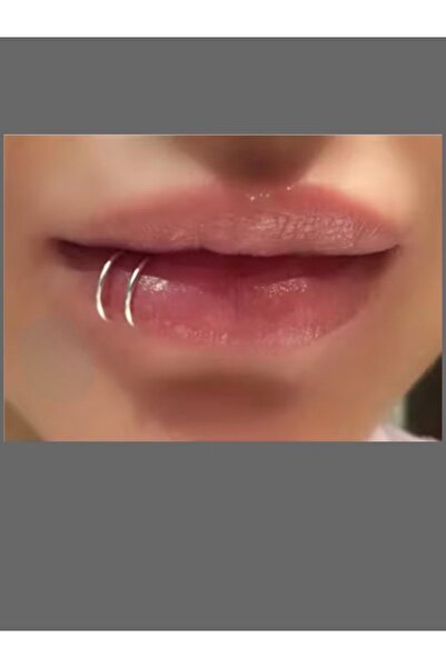 MAZEN Cerrahi Çelik Fake Dudak Piercing 316 L Gümüş Renk