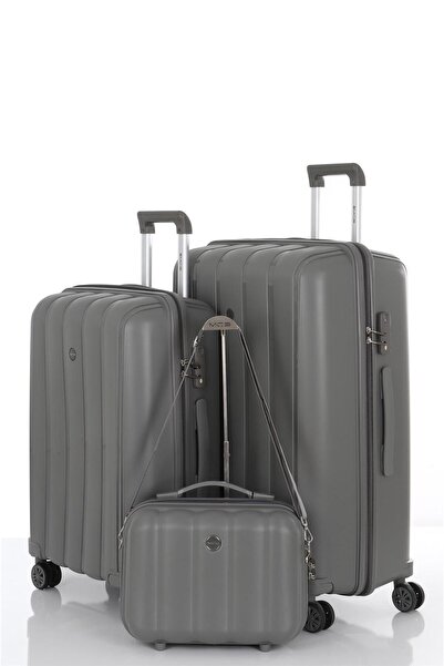 MÇS Mçs Polipropilen 3'lü Valiz Seti Büyük & Orta & Makyaj V305