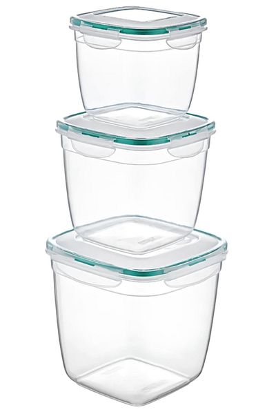 Emofom (SET OF 3) Fresh Box 1100 - 2000 - 3600 ml Airtight & Liquid-Proof Storage Container Lunch Box