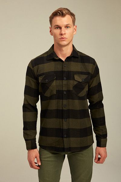 Tarz Cool Карирана риза Lumberjack в цвят каки-odg001r09