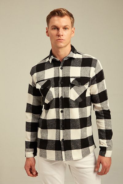Tarz Cool Бяла карирана риза Lumberjack-odg001r05