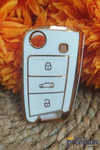 sarıalarm قسط فولكس فاجن سيات سكودا Mqb Switchblade الأبيض مفتاح السيارة حقيبة التحكم عن بعد