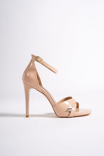 Modabuymus Pantofi de seara cu platforma din piele lacuata din piele perla