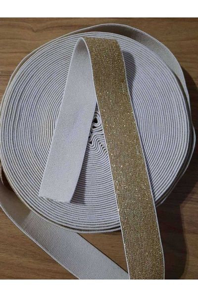 İMREN AKSESUAR 2.5 CM YELLOW SILVERY POWERED SUPER RUBBER 1 PACK 3 METERS