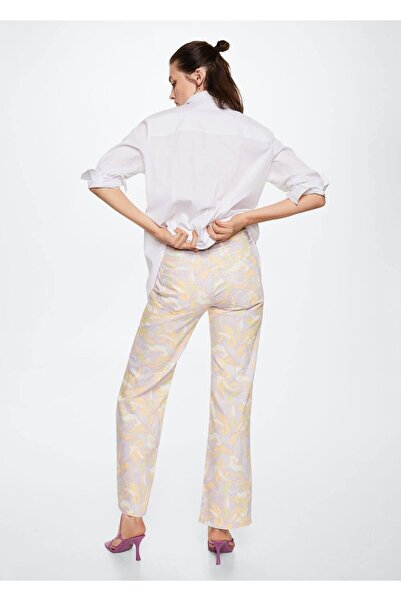 MANGO Woman Desenli Wide Leg Jean