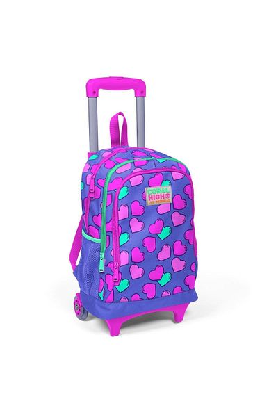 Coral High Set de 3 pungi pentru copii, cu model de inimă roz lavandă