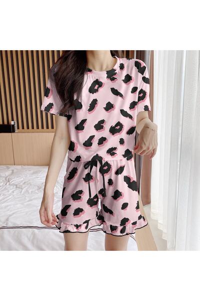 PEMBİŞ HOMEWEAR Σετ σορτς Aden Leopar 5 Super Soft