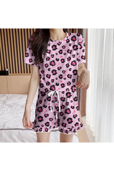 PEMBİŞ HOMEWEAR Σετ σορτς Aden Leopar 2 Super Soft