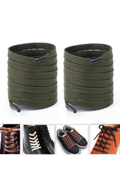 AiryFooT Flat Waxed Cotton Shoelace 120 cm (Haki)