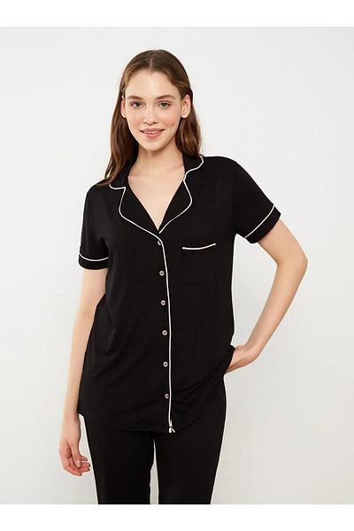 sebura Set de pijamale pentru femei cu guler de cămașă cu mânecă scurtă