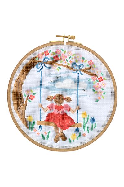 LİLYHOBBYLAND Cross Stitch Wooden Pulley Kit 18.5 cm