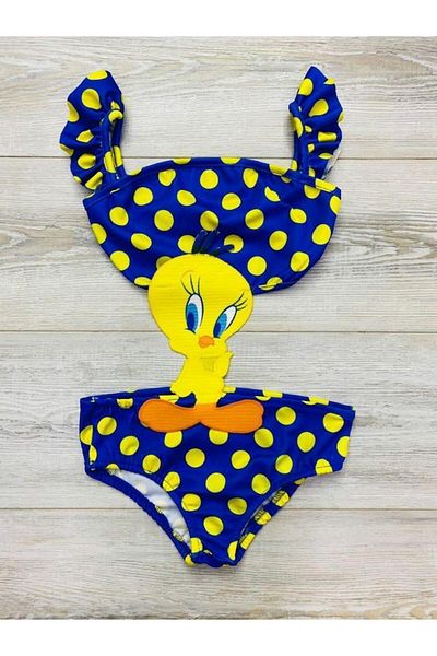My Kids Wear Cartoon Mascot Girl Swimsuit