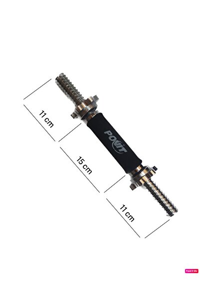 Povit 35 Cm İçi Dolu Kısa Krom Bar Tahribat Önleyici Sünger Tutamaçlı 1660 Gram Düz Bar (Tek)