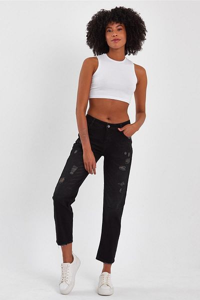 ALEXANDERGARDI ALEXANDERGARDY SPECIAL COLLECTION RUBBLE DETAILED DENIM PANTS (AG-1051G)