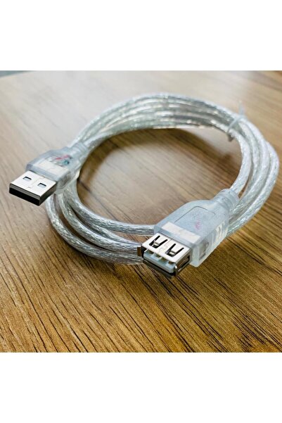 ATAELEKTRONİK 1.5mt - Kaliteli USB 2.0 ŞEFFAF USB UZATMA KABLOSU Wifi Anten P...