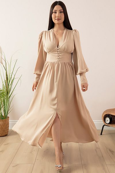 PULLIMM Buttoned Satin Dress222788