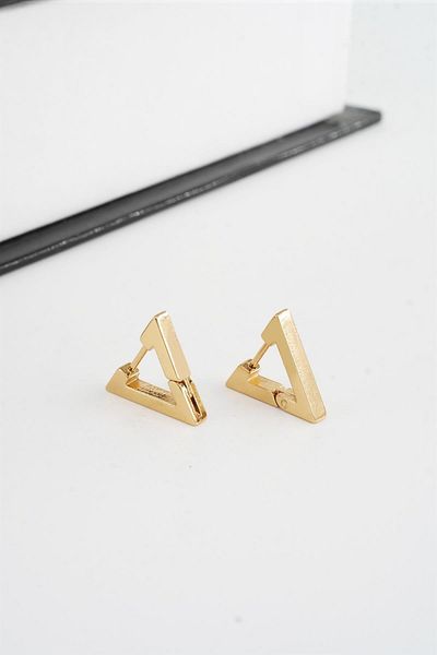 By Zeyna Aksesuar Unisex 316 L Stainless Steel 1.5 cm Triangle Model Earring