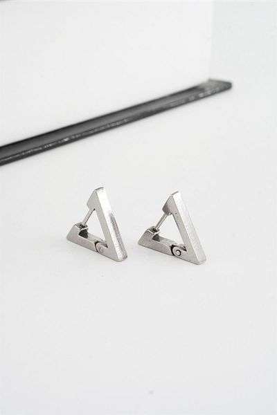 By Zeyna Aksesuar Unisex 316 L Stainless Steel 1.5 cm Triangle Model Earring