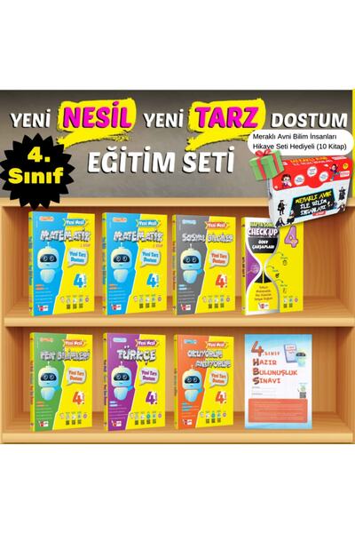 Artı Eğitim Yayınları 4. Sınıf Yeni Tarz Dostum Tüm Dersler Seti 8 Kitap + Hi...