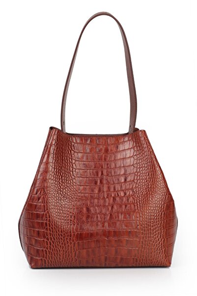 Ysmn حقيبة كتف نسائية من الجلد الطبيعي باللون البني YC011698DKR