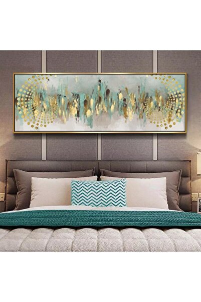 Markazip Altın Metal Çerçeveli Kanvas Tablo 50x120cm Kod: TLH88-K