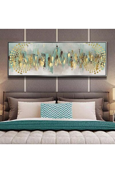 Markazip Gümüş Metal Çerçeveli Kanvas Tablo 50x120cm Kod: TLH88-K