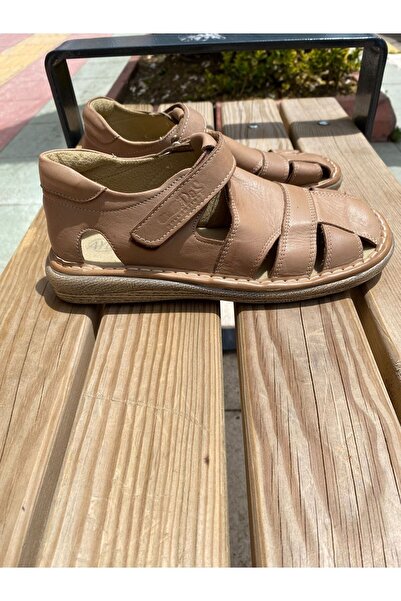 Podyum Aydındaş Günlük Cırtlı Comfort Hakiki Deri Gladyatör Sandalet