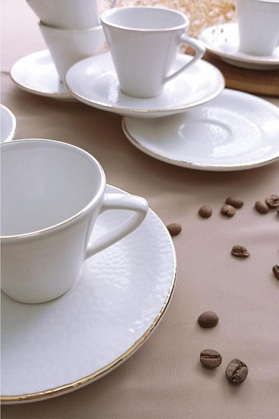Glore Istanbul Cream 12 Pieces Coffee Cup Set for 6 People