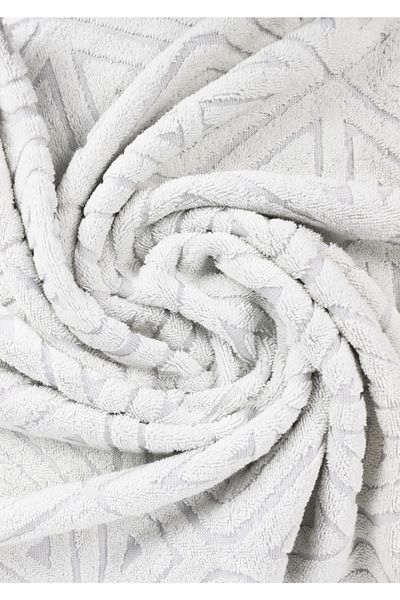 Taka Fabrics Πετσέτα μπάνιου με μικτό σχέδιο Wave 100% βαμβάκι μέγεθος 70x140 cm, Α.ΓΚΡΙ-ΛΕΥΚΟ