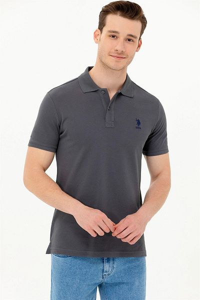 Dark grey polo t shirt top
