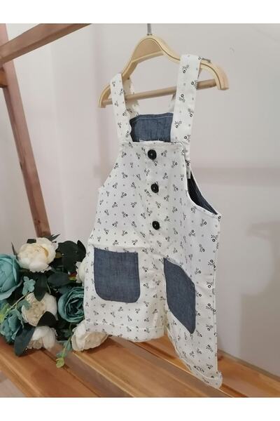 ÖZLEM BEBE Krem Şortlu Salopet
