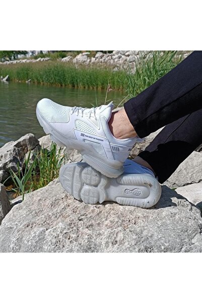 PLARIUM Plarıum 040 Beyaz Memoryfoam Air Tabanlı Spor Ayakkabı