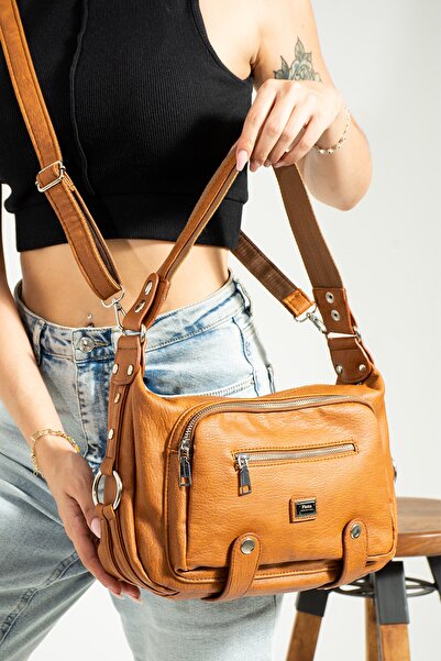 FiONA BAG Kadın Taba Çok Bölmeli Omuz Ve Çapraz Çanta