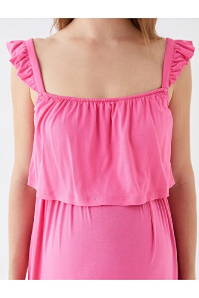 LC Waikiki EL&SEV LCWAIKIKI Těhotenské šaty s výstřihem do U s pevným popruhem