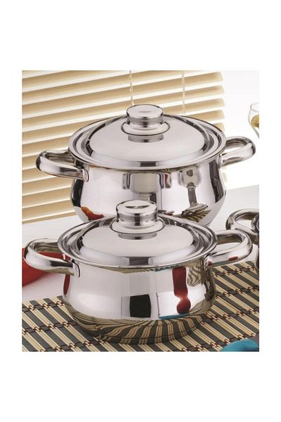 HERGÜNUYGUN Dide 6 Piece Casserole Set Mini Cookware Set 14-16-18 Cm Gülsan