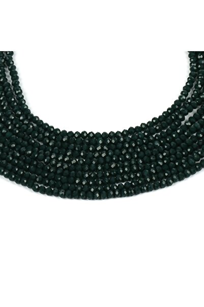 yfhobi 1 DİZİ (40 cm - 130 Adet) - 4 mm YASSI KRİSTAL CAM BONCUK, MAT ZÜMRÜT ...